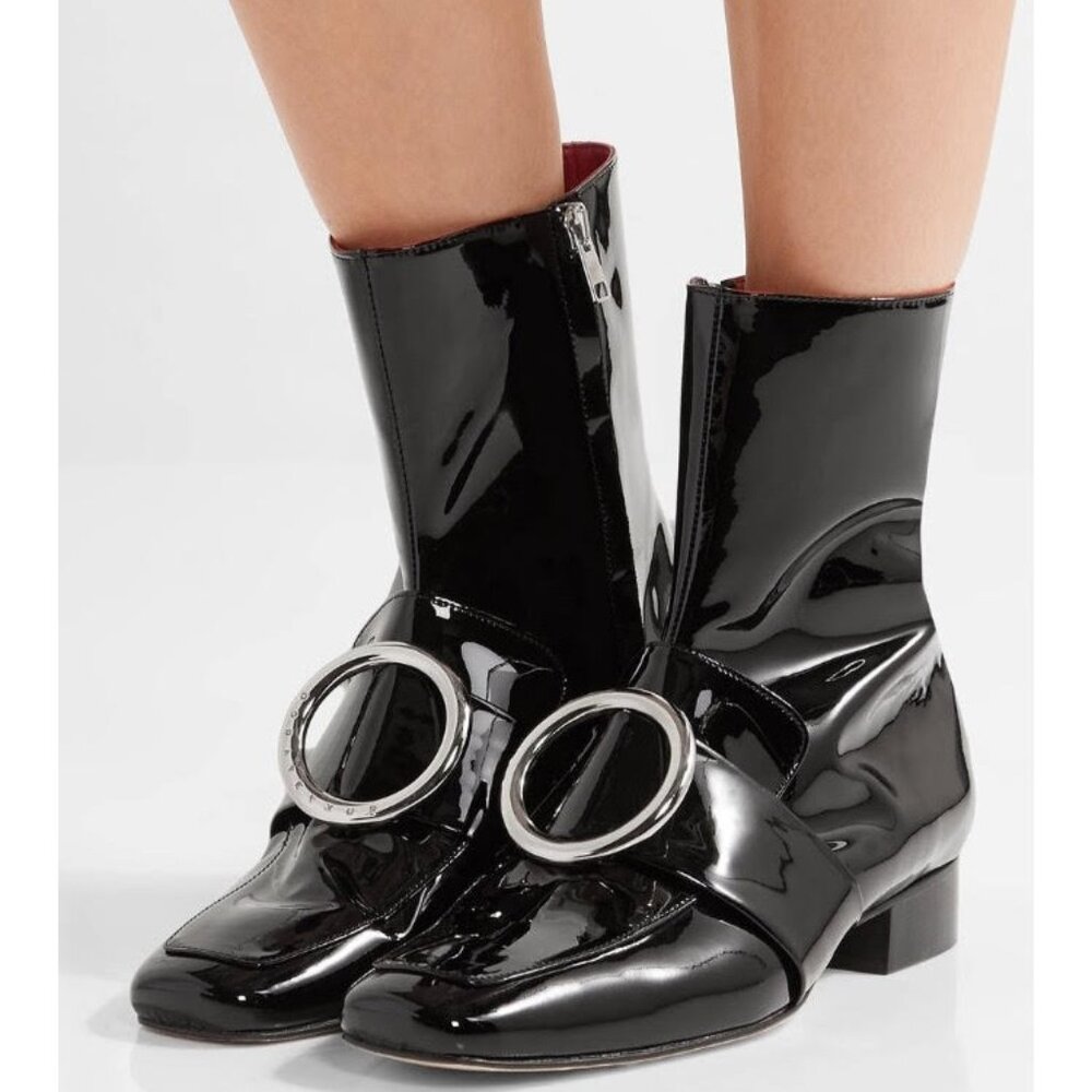 Dorateymur Biturbo embellished black patent-leather ankle boots, IT/EU 39